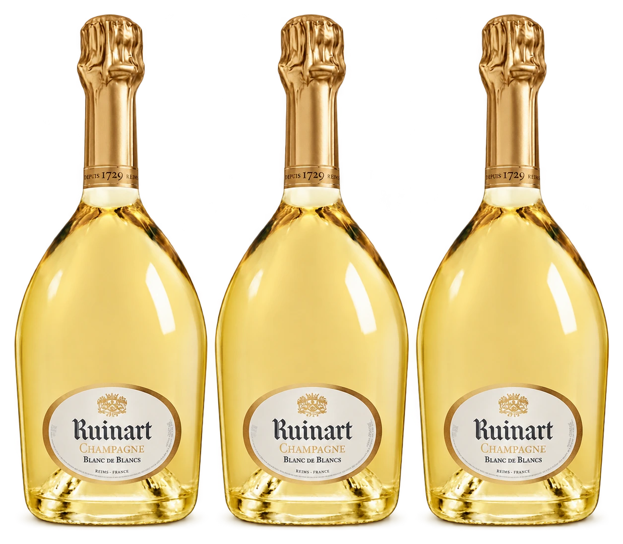 Pack 3 Bouteilles - Champagne Ruinart - Blanc de Blancs