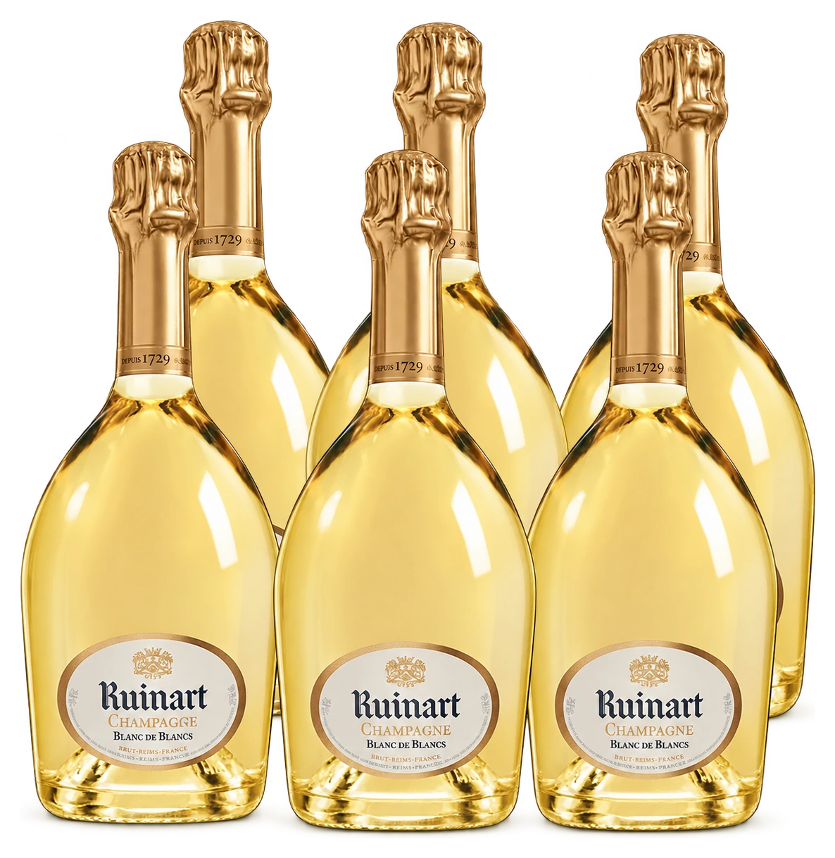 Pack 6 Bouteilles - Champagne Ruinart - Blanc de Blancs