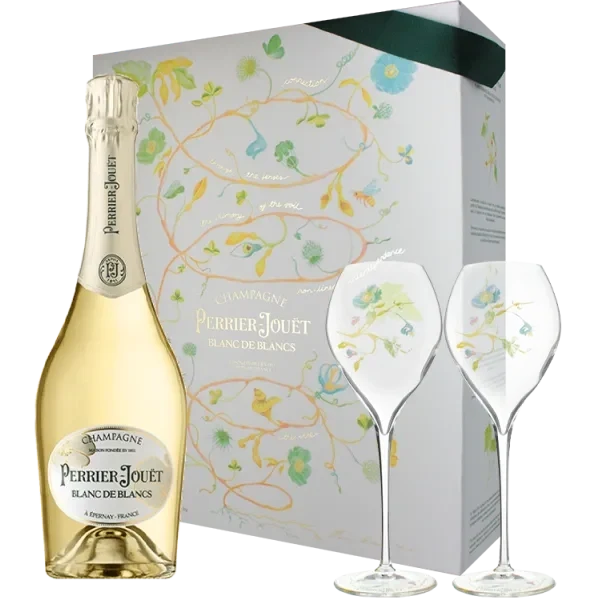 Champagner Perrier Jouët - Blanc de Blancs - Geschenkset 2 Gläser