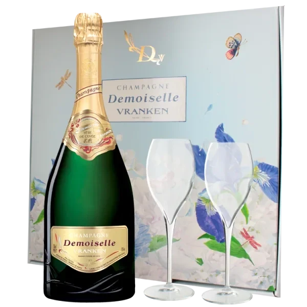 Champagne Vranken - Demoiselle EO - Brut Tête de Cuvée - Coffret 2 flûtes