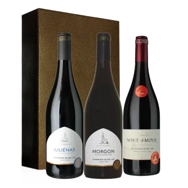 Geschenkdoos Trio - Les Clochers du Beaujolais - Vignerons de Bel Air
