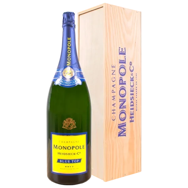 Jéroboam - Champagne Heidsieck & Co Monopole - Blue Top - Caisse Bois