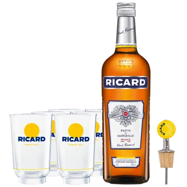 Pack Ricard + 6 Verres Allonge Lehanneur Ricard Nouveau Logo + Bec Verseur