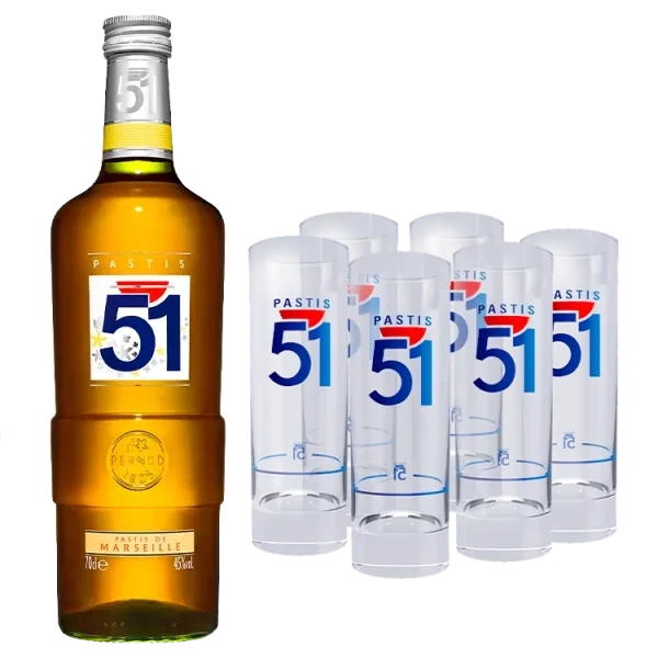 Pastis 51 + 6 Verres Tubes