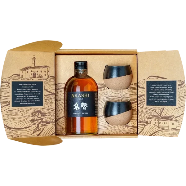 Whisky Akashi - Meisei - en Cofanetto con 2 bicchieri in porcellana